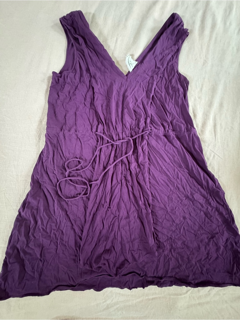 Anthropologie mermaid tag Purple V-Neck Sleeveless swimsuit coverup Dress